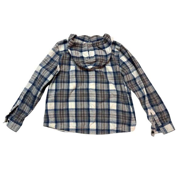 L.L. Bean Women's Petite Medium Hoodie Plaid Flannel Shacket / Shirt - Picture 2 of 8
